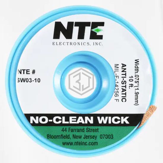 SW03-10 - NTE Electronics, Inc - Desoldering Braid, Wick, Pumps