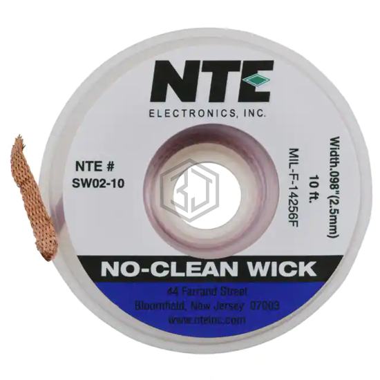 SW02-10 - NTE Electronics, Inc - Desoldering Braid, Wick, Pumps