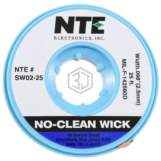 SW02-25 - NTE Electronics, Inc - Desoldering Braid, Wick, Pumps