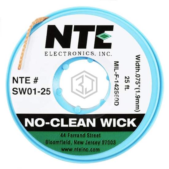 SW01-25 - NTE Electronics, Inc - Desoldering Braid, Wick, Pumps