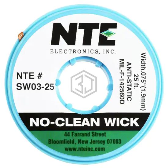 SW03-25 - NTE Electronics, Inc - Desoldering Braid, Wick, Pumps