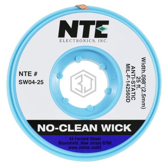 SW04-25 - NTE Electronics, Inc - Desoldering Braid, Wick, Pumps