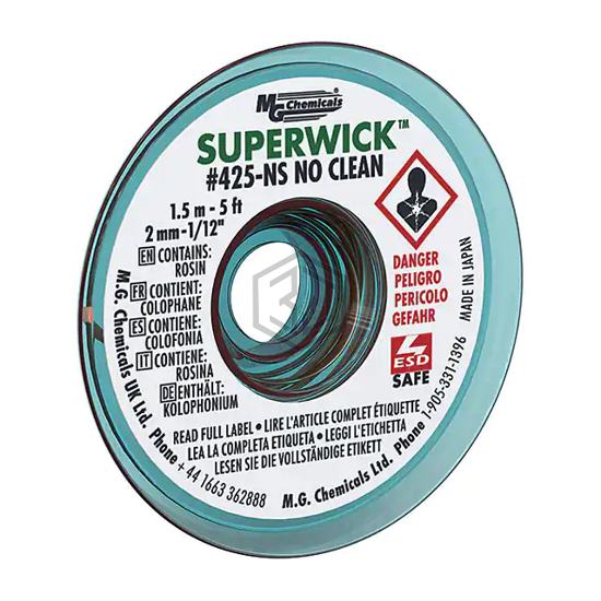 425-NS - MG Chemicals - Desoldering Braid, Wick, Pumps