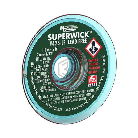 425-LF - MG Chemicals - Desoldering Braid, Wick, Pumps