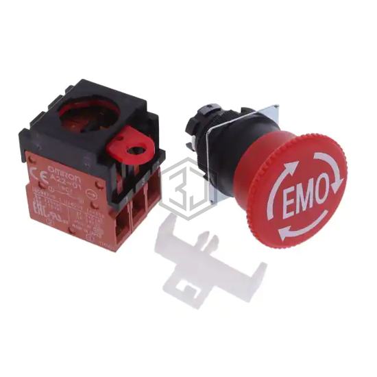 A22E-M-03-EMO - Omron Automation and Safety - Emergency Stop (E-Stop) Switches