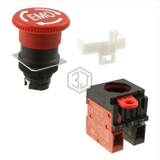 A22E-M-11-EMO - Omron Automation and Safety - Emergency Stop (E-Stop) Switches