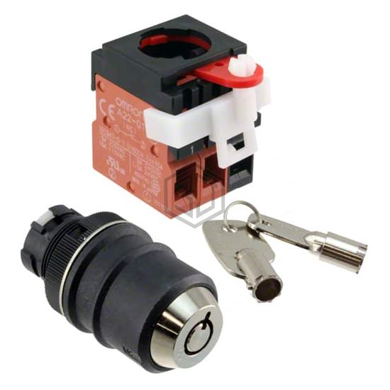 A22TK-2RL-12-K01 - Omron Automation and Safety - Keylock Switches