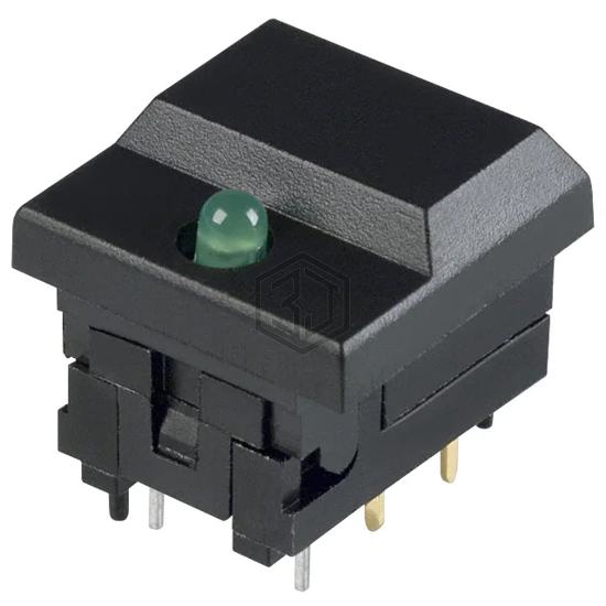 5511MBLKGRN - E-Switch - Pushbutton Switches