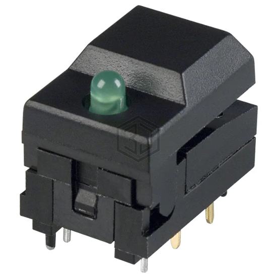 5501MBLKGRN - E-Switch - Pushbutton Switches
