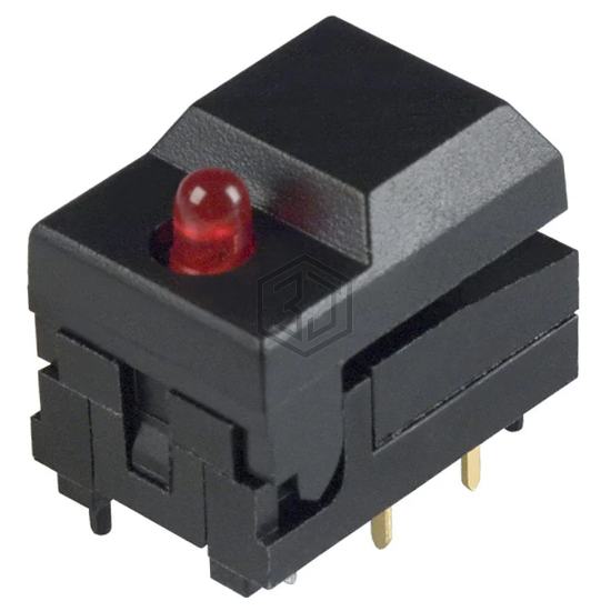5501MBLKRED - E-Switch - Pushbutton Switches