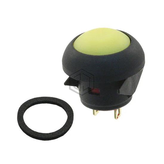 RP8100B1M1CEBLKYELNIL - E-Switch - Pushbutton Switches