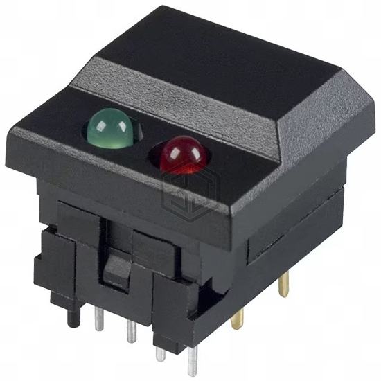 5511MBLKREDGRN - E-Switch - Pushbutton Switches