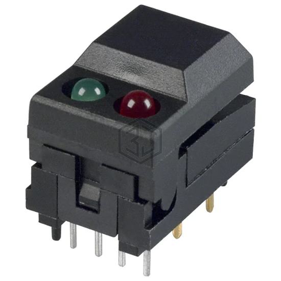 5501MBLKREDGRN - E-Switch - Pushbutton Switches