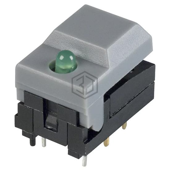 5501MGRYGRN - E-Switch - Pushbutton Switches