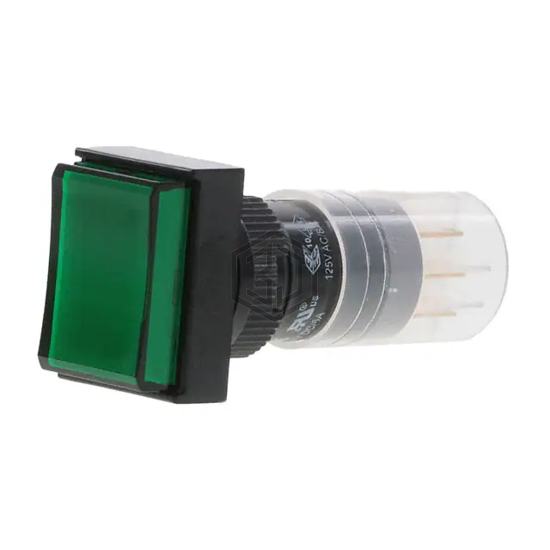 P16OAT11KGRNGRN - E-Switch - Pushbutton Switches