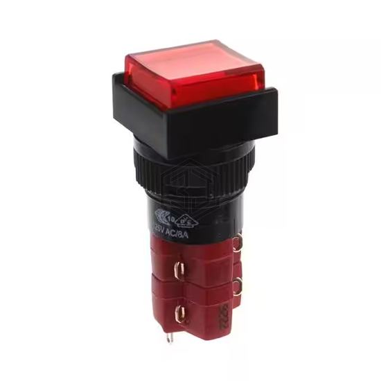 D16EES12KREDRED - E-Switch - Pushbutton Switches