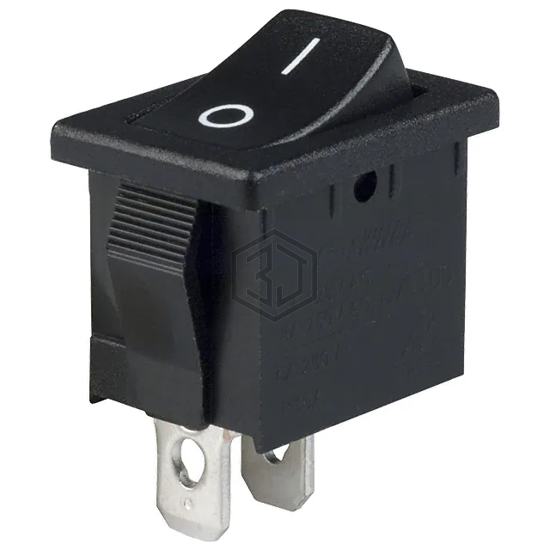 R1966ABLKBLKFF - E-Switch - Rocker Switches