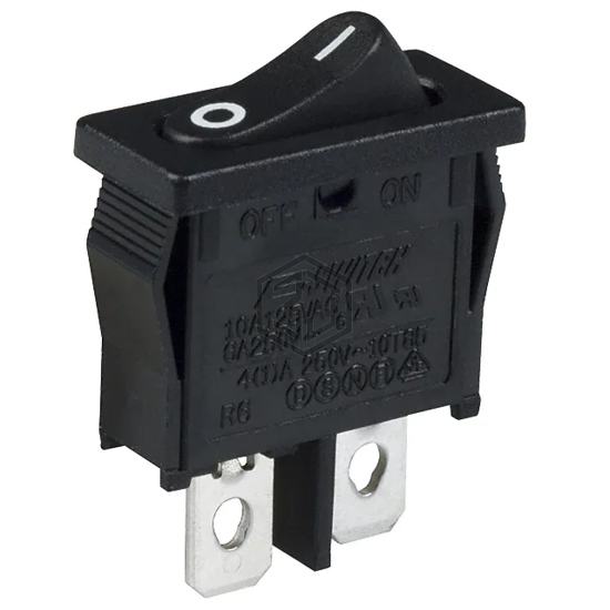 R6ABLKBLKFF - E-Switch - Rocker Switches