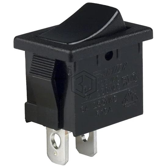 R1966FBLKBLKEF - E-Switch - Rocker Switches