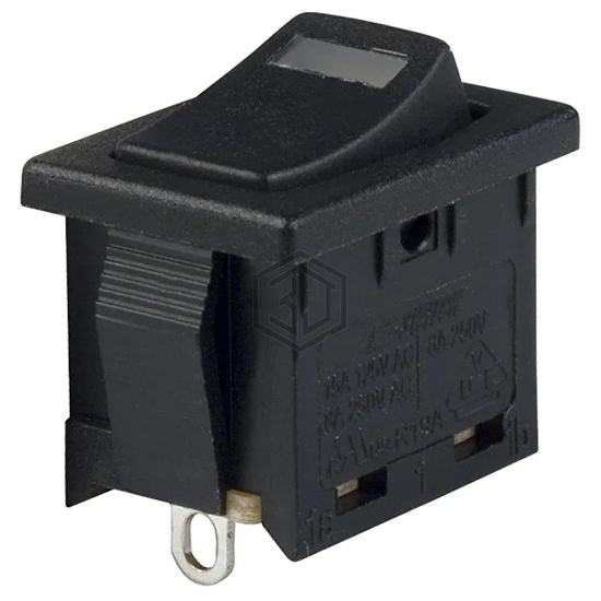 R1966ABLKBLKESRED - E-Switch - Rocker Switches