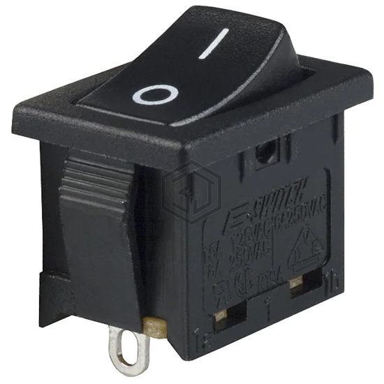 R1966ABLKBLKFS - E-Switch - Rocker Switches