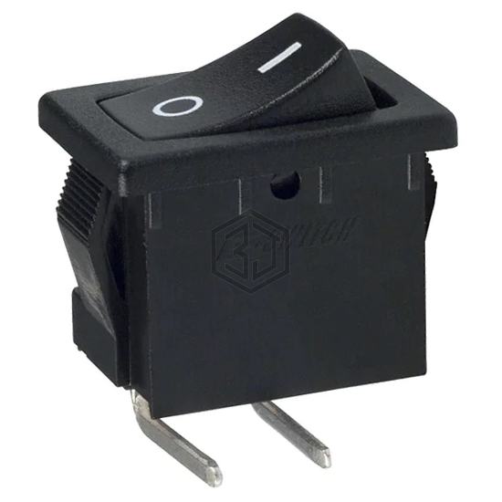 R1966ABLKBLKFR - E-Switch - Rocker Switches
