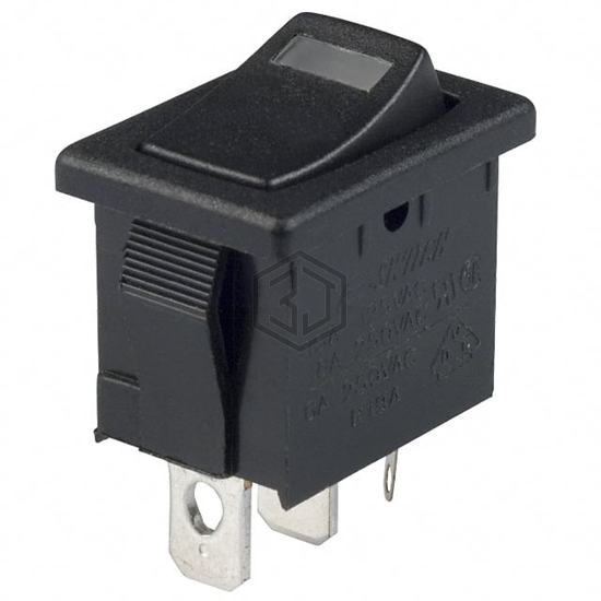 R1966ABLKBLKEFYEL - E-Switch - Rocker Switches