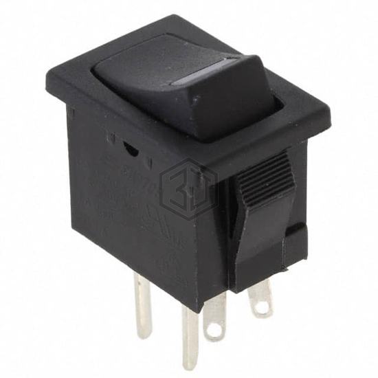 R1966ABLKBLKEPRED - E-Switch - Rocker Switches