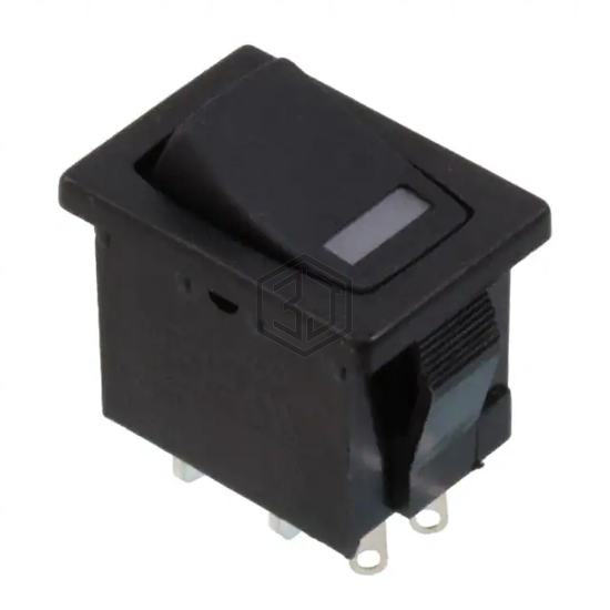 R1966ABLKBLKEFBLU - E-Switch - Rocker Switches