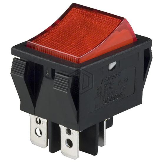 R5BBLKREDEF1 - E-Switch - Rocker Switches