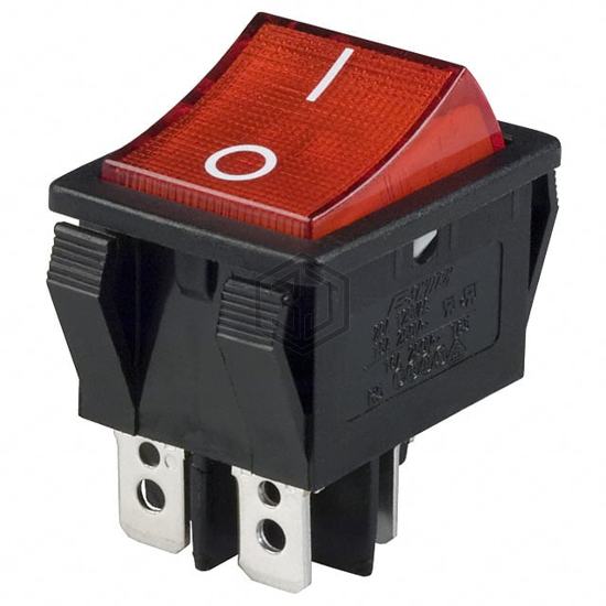 R5BBLKREDFF2 - E-Switch - Rocker Switches