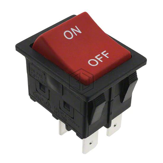 RBW2ABLKREDIF0 - E-Switch - Rocker Switches
