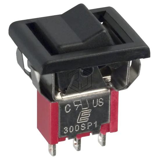 300SP1R6BLKM1QEBLK - E-Switch - Rocker Switches