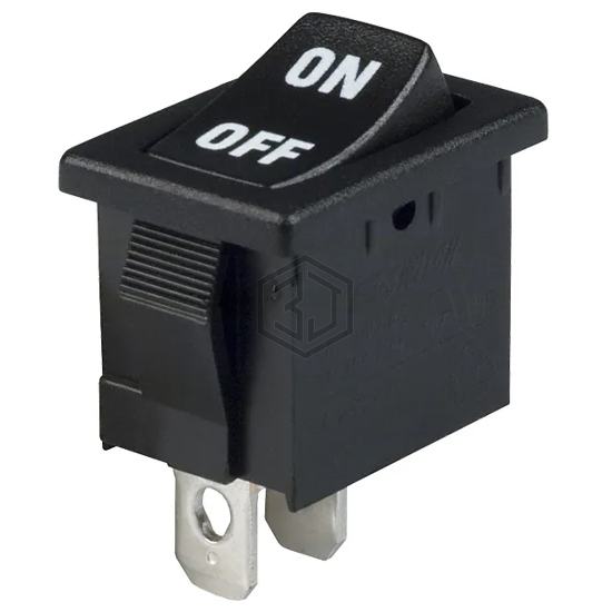 R1966ABLKBLKIF - E-Switch - Rocker Switches
