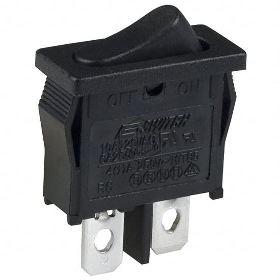 R6ABLKBLKEF - E-Switch - Rocker Switches