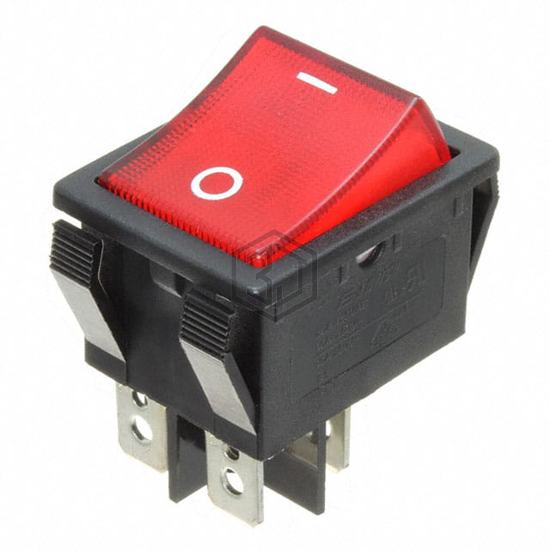R5BBLKREDGF2 - E-Switch - Rocker Switches