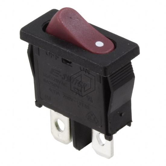 R6ABLKREDAF - E-Switch - Rocker Switches