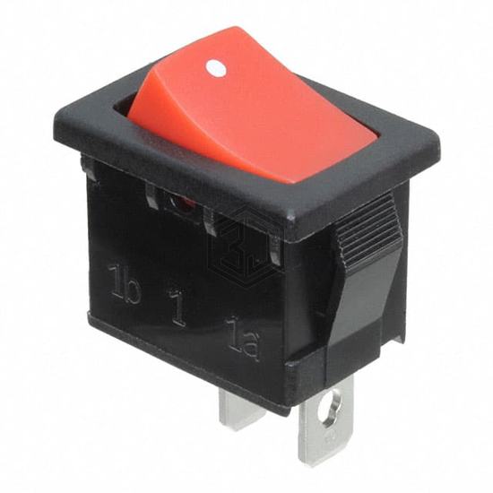 R1966FBLKREDAF - E-Switch - Rocker Switches