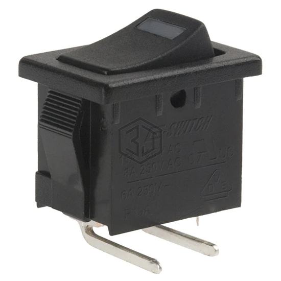 R1966ABLKBLKERRED - E-Switch - Rocker Switches