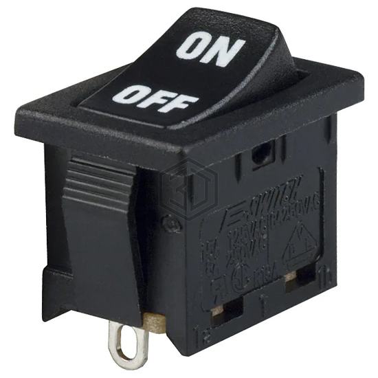 R1966ABLKBLKIS - E-Switch - Rocker Switches