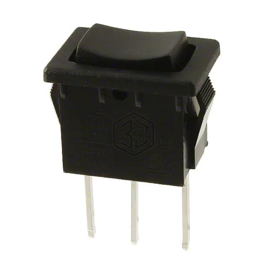 R1966IBLKBLKEP - E-Switch - Rocker Switches