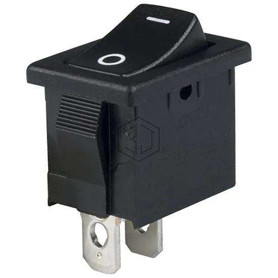 R1966ABLKBLKGF - E-Switch - Rocker Switches