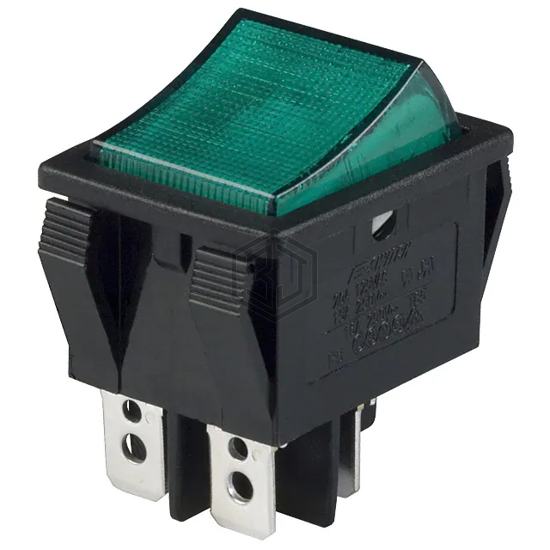 R5BBLKGRNEF1 - E-Switch - Rocker Switches