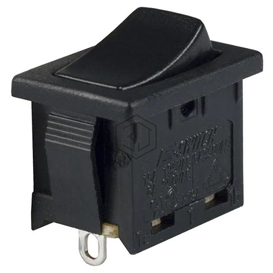R1966ABLKBLKES - E-Switch - Rocker Switches
